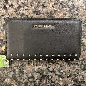 NWT Badgley Mischka Black Studded Wallet
